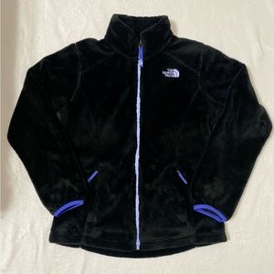 The North Face girls fleece black jacket size Large (14/16)